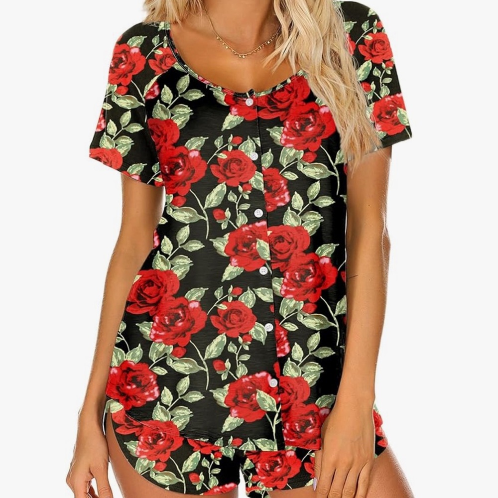 Summer pajamas two piece floral set vacation vibes